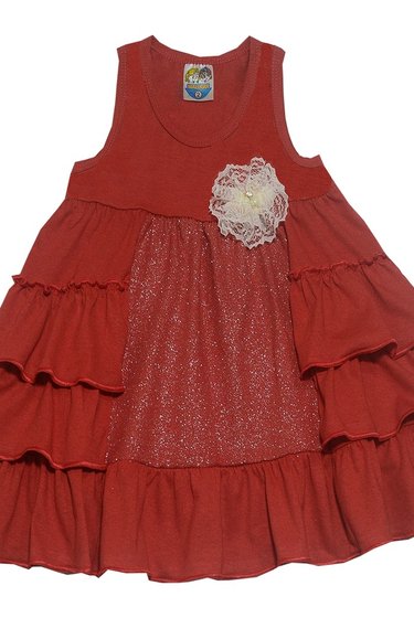 Vestido Infantil Babado Vermelho - Malugui
