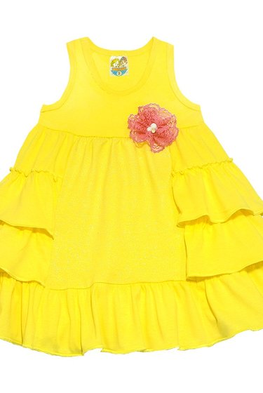 Vestido Infantil Babado Amarelo - Malugui