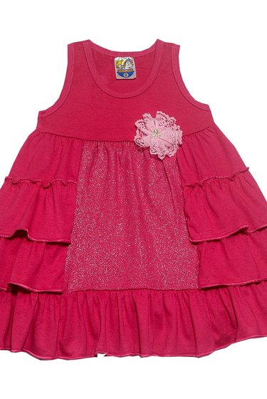 Vestido Infantil Babado Pink - Malugui