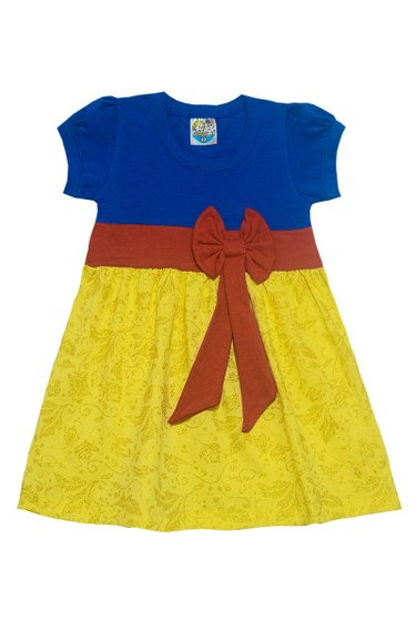 Vestido Infantil Princesa com Laço Azul - Malugui