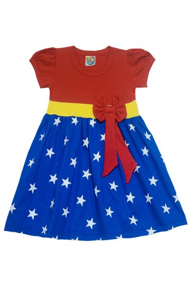 Vestido Infantil Princesa Estrela Vermelho - Malugui