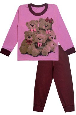 297 conjunto rosa urso
