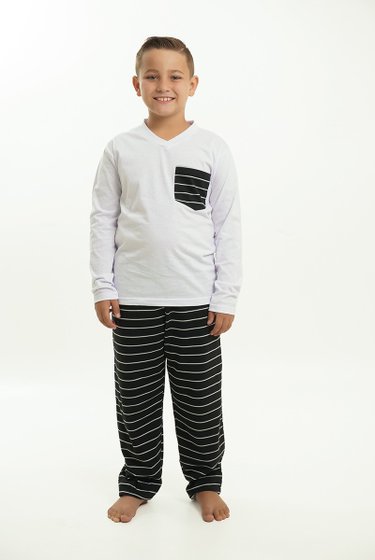 Pijama Menino Infantil Branco - Malugui