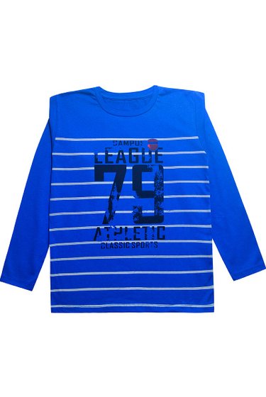 Camisa Manga Longa Juvenil Azul - Malugui