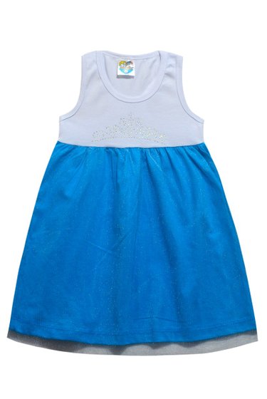 Vestido Menina Regata Tule Azul - Malugui 