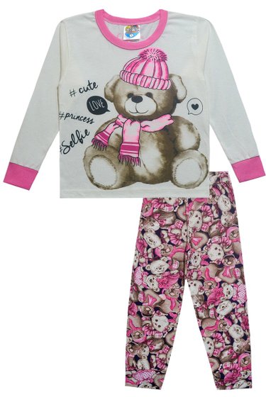 Pijama Infantil Ursinho com Touca