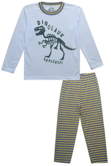 Pijama Juvenil Dinossauro Listras