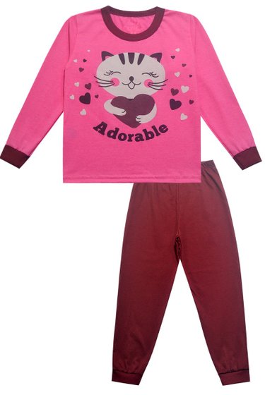 Pijama Infantil Adorable Rosa Escuro